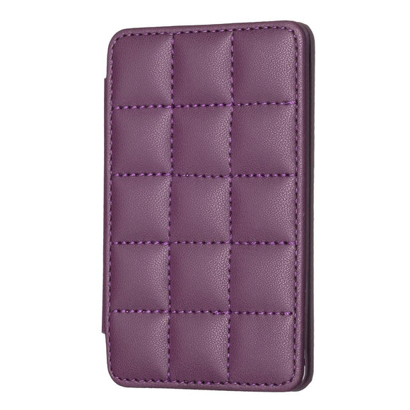 NNEDSZ Grid Pattern Card Bag Sticker For Mobile Phones - Dark Purple