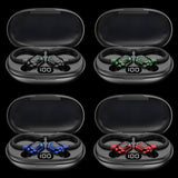 NNEDSZ Wireless Bluetooth Earphones With Charging Case - F8 - Black Double Ear