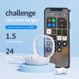 NNEDSZ Smart Digital Display Bluetooth Earphones With Transparent Capsule Design
