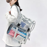 NNEDSZ Waterproof Travel Backpack - Pvc Material - Grey
