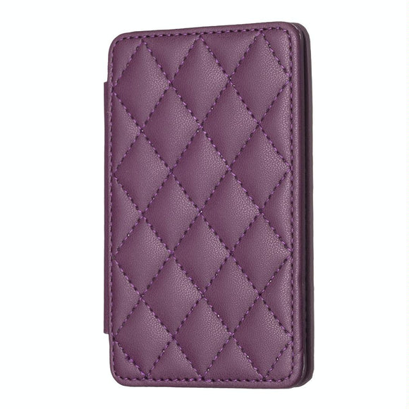 NNEDSZ Rhombus Pattern Card Bag Back Sticker For Mobile Phones - Dark Purple