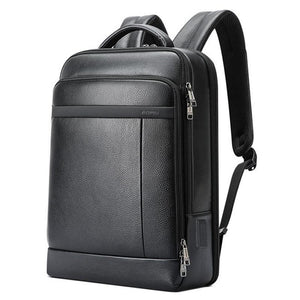 NNEDSZ Large-capacity Business Laptop Backpack with Usb & Type-c Port - Black First-layer Cowhide