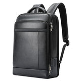 NNEDSZ Large-capacity Business Laptop Backpack with Usb & Type-c Port - Black First-layer Cowhide