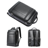 NNEDSZ Large-capacity Business Laptop Backpack with Usb & Type-c Port - Black First-layer Cowhide