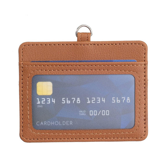 NNEDSZ Horizontal Id Card Bag & Lanyard - Brown