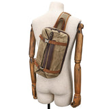 NNEDSZ Retro Waxed Canvas Chest Bag Large Capacity Shoulder Crossbody Bag For Men - Grey