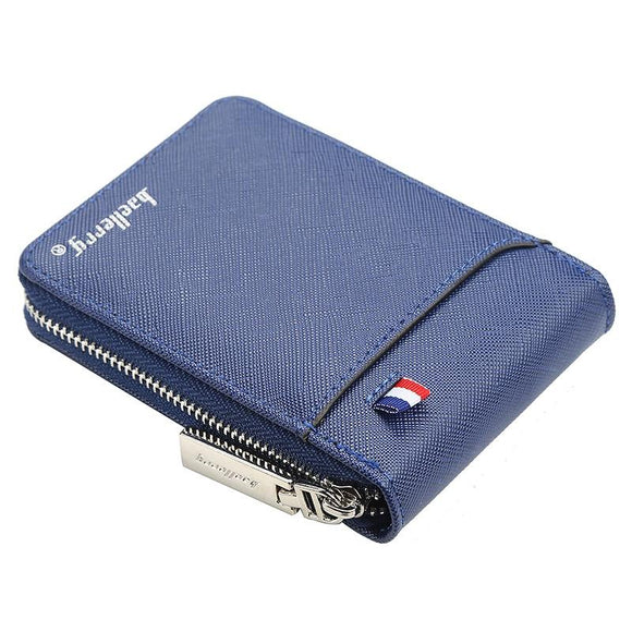 NNEDSZ Large Multi Card Slot Organ Card Bag With Zip Coin Purse - Blue