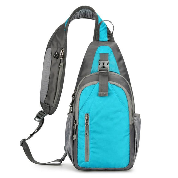 NNEDSZ Waterproof Outdoor Sports Chest Bag Crossbody Single Shoulder Design - Lake Blue