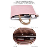 NNEDSZ 13.3 Inch Lightweight Laptop Bag with Detachable Strap - Pink