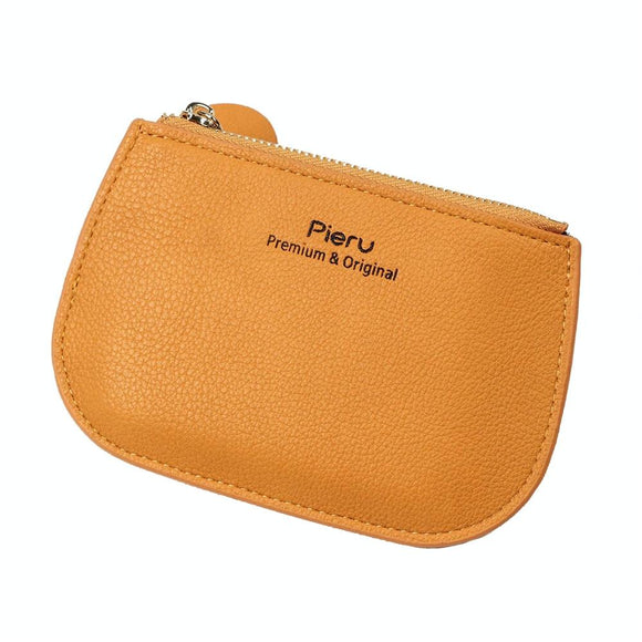 NNEDSZ Ultra Thin Zippered Mini Wallet For Women Compact Coin Purse - Yellow