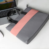 NNEDSZ Universal Portable Laptop Liner Bag - Pink / Gray - 14.1-15.4 Inches