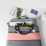 NNEDSZ Universal Portable Laptop Liner Bag - Pink / Gray - 14.1-15.4 Inches