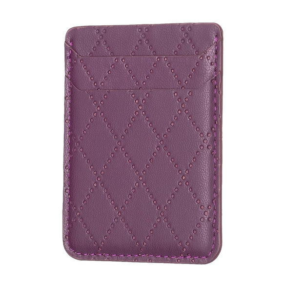 NNEDSZ Diamond Lattice Card Bag Sticker For Mobile Phones - Dark Purple