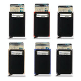 NNEDSZ Metal Rfid Card Holder Wallet - Compact Design - Red