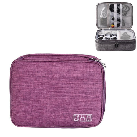 NNEDSZ 5-inch Digital Earphone Storage Bag - Multifunctional - Purple