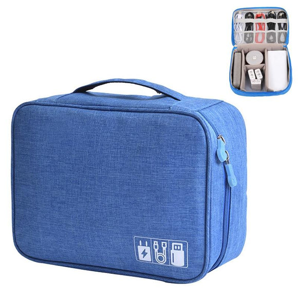 NNEDSZ Versatile Cationic Digital Storage Bag for Data Cables - Blue