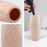 NNEDSZ 2-piece Plastic Vase Set for Creative Flower Arrangements Wet and Dry Decor - Pink