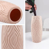 NNEDSZ 2-piece Plastic Vase Set for Creative Flower Arrangements Wet and Dry Decor - Pink