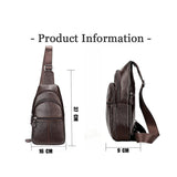 NNEDSZ Stylish Genuine Leather Crossbody Chest Bag For Men And Women Functional And Versatile Design - Coffee