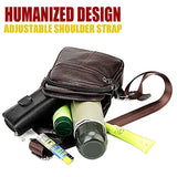 NNEDSZ Stylish Genuine Leather Crossbody Chest Bag For Men And Women Functional And Versatile Design - Coffee