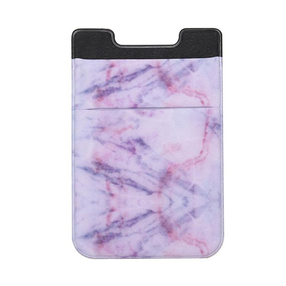 NNEDSZ Marble Road Stretch Phone Card Holder Sticky Clip - Purple