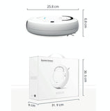 Smart 3-in-1 Robot Vacuum with Wet / Dry Mopping - Rechargeable & Auto Cleaning - Black - White