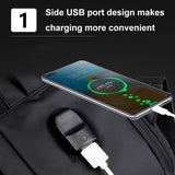 NNEDSZ Waterproof Expandable Laptop Backpack with Usb Port - Black