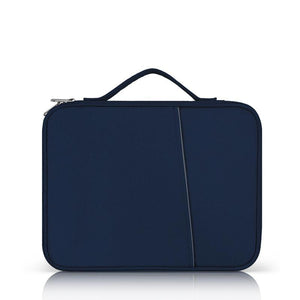 NNEDSZ Leather Portable Bag with Cloth Texture - Blue