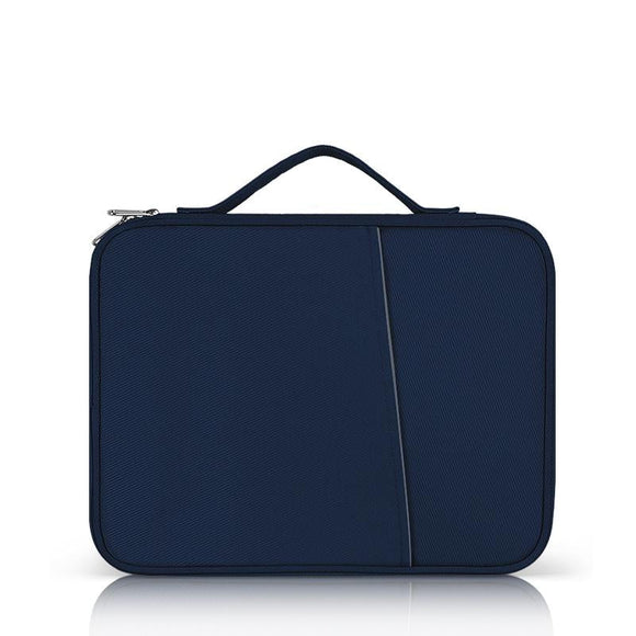 NNEDSZ Leather Portable Bag with Cloth Texture - Blue