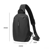 NNEDSZ Adjustable Oxford Chest Bag For Men With Glasses Hang Belt Black