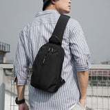 NNEDSZ Adjustable Oxford Chest Bag For Men With Glasses Hang Belt Black