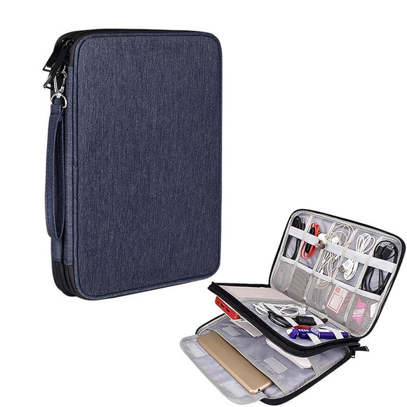 NNEDSZ Waterproof Multi-function Storage Bag for Digital Accessories - l - Navy Blue
