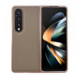 NNEDSZ Star Series Nano Electroplating Pu Case For Samsung Galaxy Z Fold 4 - Elephant Grey
