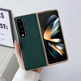 NNEDSZ Star Series Nano Electroplating Pu Case For Samsung Galaxy Z Fold 4 - Elephant Grey