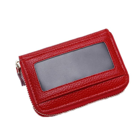 NNEDSZ Multi Position Zipper Organ Card Holder Versatile Business Accessory - Red