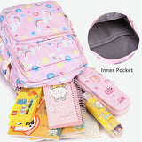 NNEDSZ Kids Backpack Set with Lunch Bag & Pencil Case - 3 in 1 - Pink