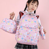 NNEDSZ Kids Backpack Set with Lunch Bag & Pencil Case - 3 in 1 - Pink