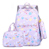 NNEDSZ Kids Backpack Set with Lunch Bag & Pencil Case - 3 in 1 - Pink