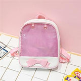 NNEDSZ Mini Clear Kids Backpack with Bow - Perfect for School - Pink