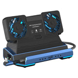 NNEDSZ 9-In-1 Usb-C Gaming Dock With Detachable Fan - Blue / Black
