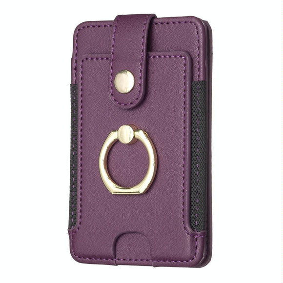 NNEDSZ Metal Ring Card Bag Sticker For Mobile Phones - Dark Purple