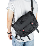 NNEDSZ Waterproof Nylon Cycling Shoulder Bag Large Capacity Black