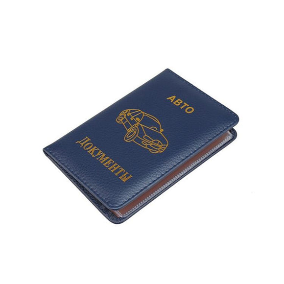 NNEDSZ Russian Driver License Holder Genuine Leather Case - Blue