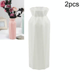 NNEDSZ 2-pack Plastic Round Vases - Simple Anti-fall Home Decor Ornaments - Green