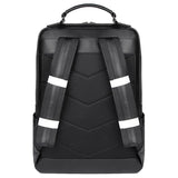 NNEDSZ Men Black Cowhide Leather Backpack for Casual Business with Laptop Compartment