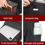 NNEDSZ Men Black Cowhide Leather Backpack for Casual Business with Laptop Compartment