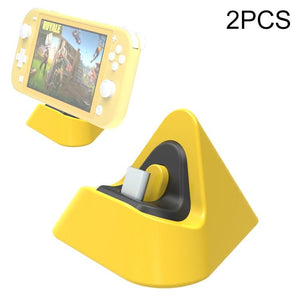 NNEDSZ 2-Pack Portable Triangle Charger For Nintendo Switch / Lite - Yellow