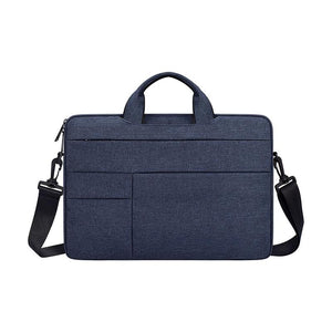 NNEDSZ 14.1-15.4 Inch Portable Laptop Shoulder Bag in Oxford Cloth & Nylon - Navy Blue