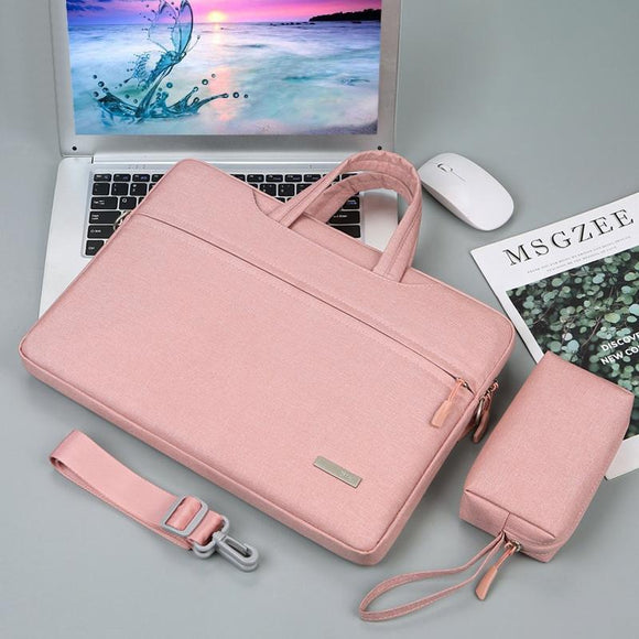 NNEDSZ 12 Laptop Handbag with Shoulder Strap and Power Bag - Inner Bag - Pink