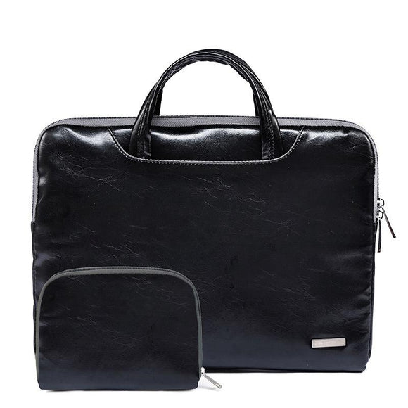 NNEDSZ 13.3 Inch Simple Business Laptop Bag With Liner - Ls-116 - Pu Black